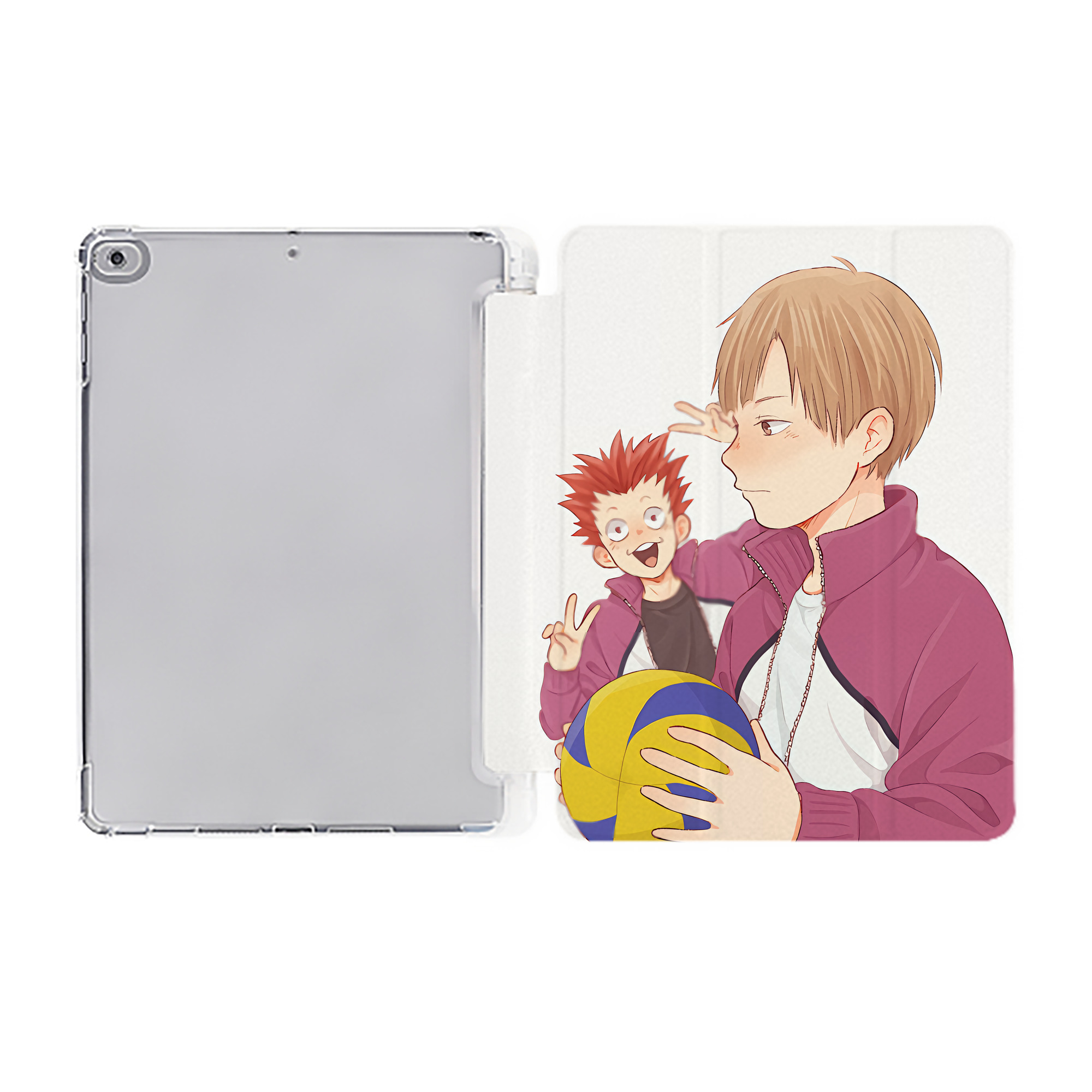 （画像用） ハイキュー!! Haikyu!! IPad ケース ペン収納付き 三つ折りスタンド PUレザー×シリコン 対応機種9.5/10.5/10.9インチ